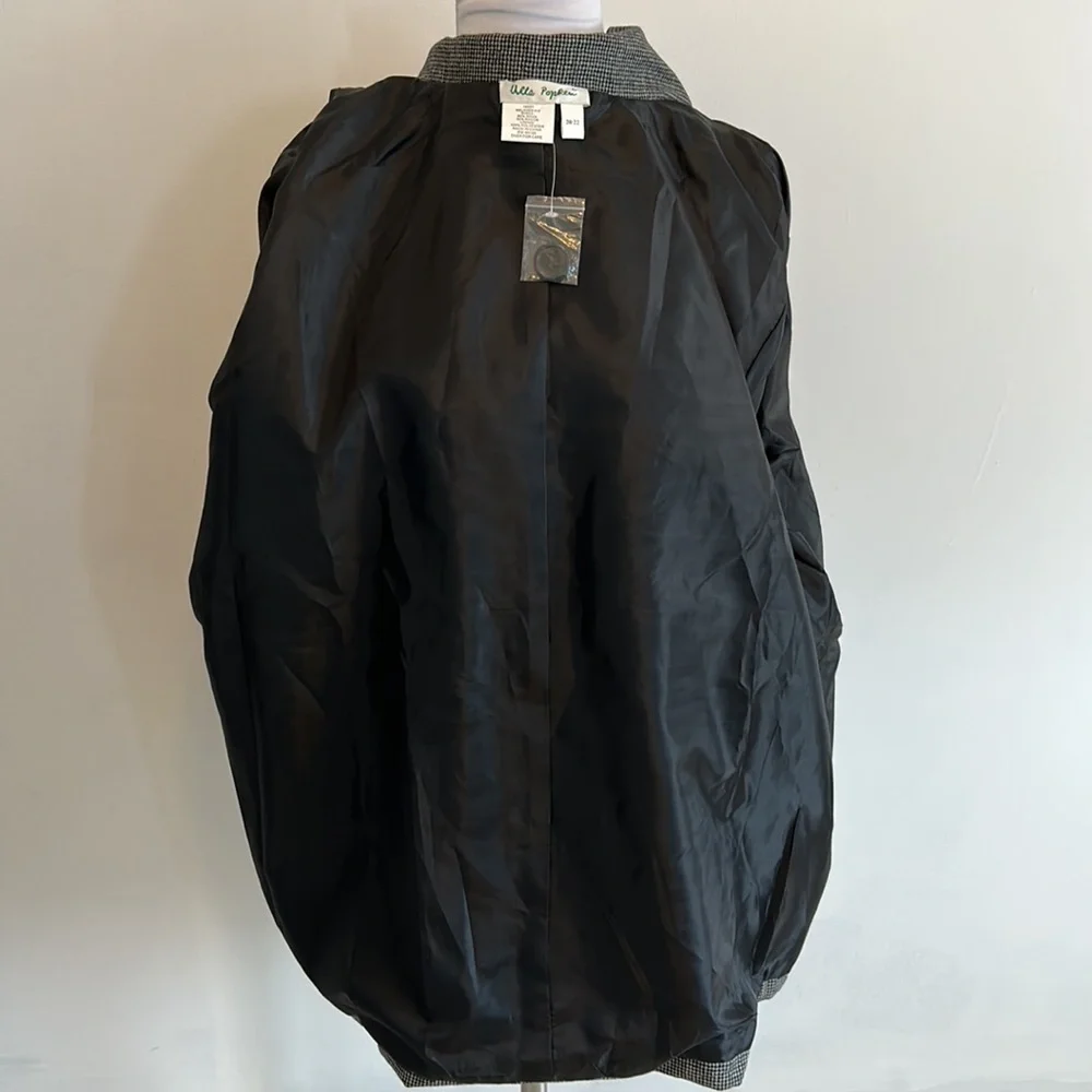 Ulla Popken Wool Blend Houndstooth Jacket